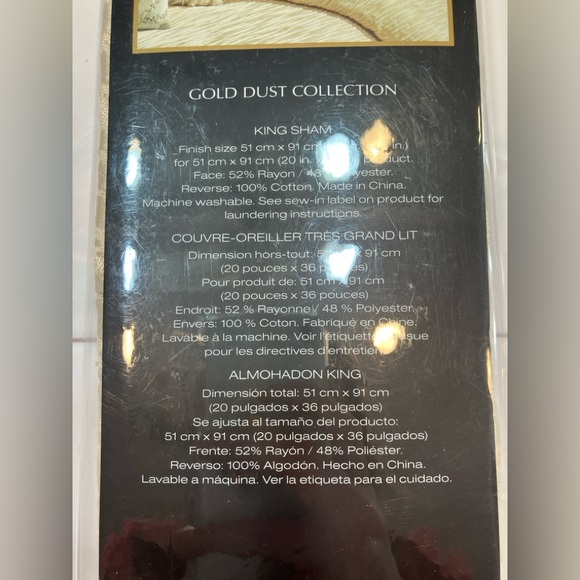 NIP Donna Karan Home "GOLD DUST COLLECTION" King Pillow Sham - Picture 5 of 7